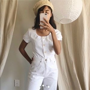 VINTAGE - linen + cotton blend top